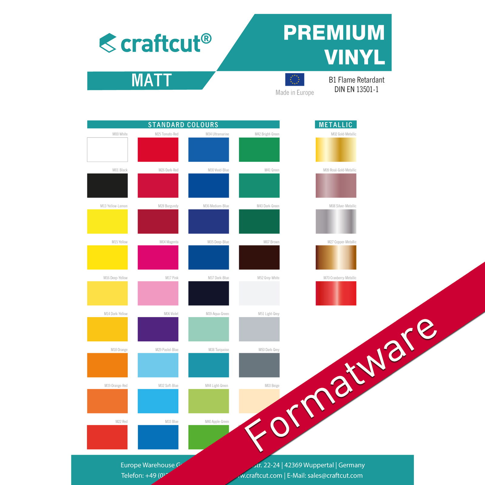 craftcut® Premium Vinyl matt Formatware 21 x 30,5 cm craftcut® Premium Vinyl matt Formatware 21 x 30,5 cm