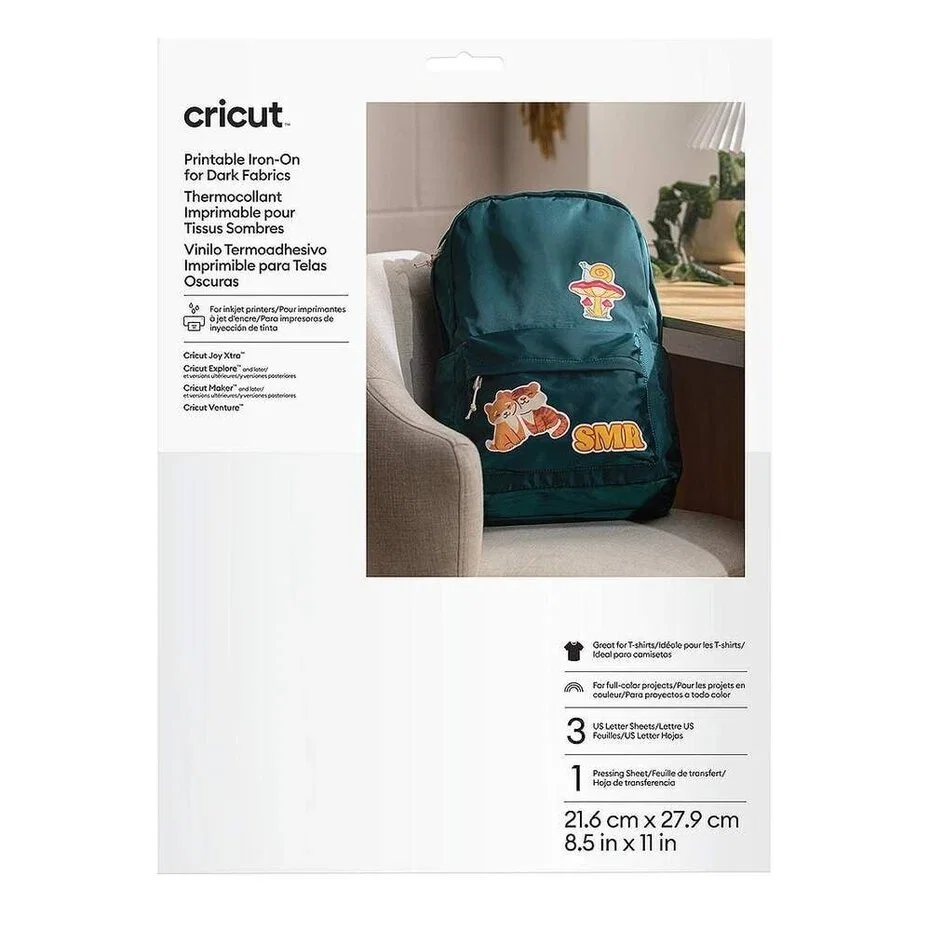 Cricut Printable Iron-On for Dark Fabric A4 - 3 sheets