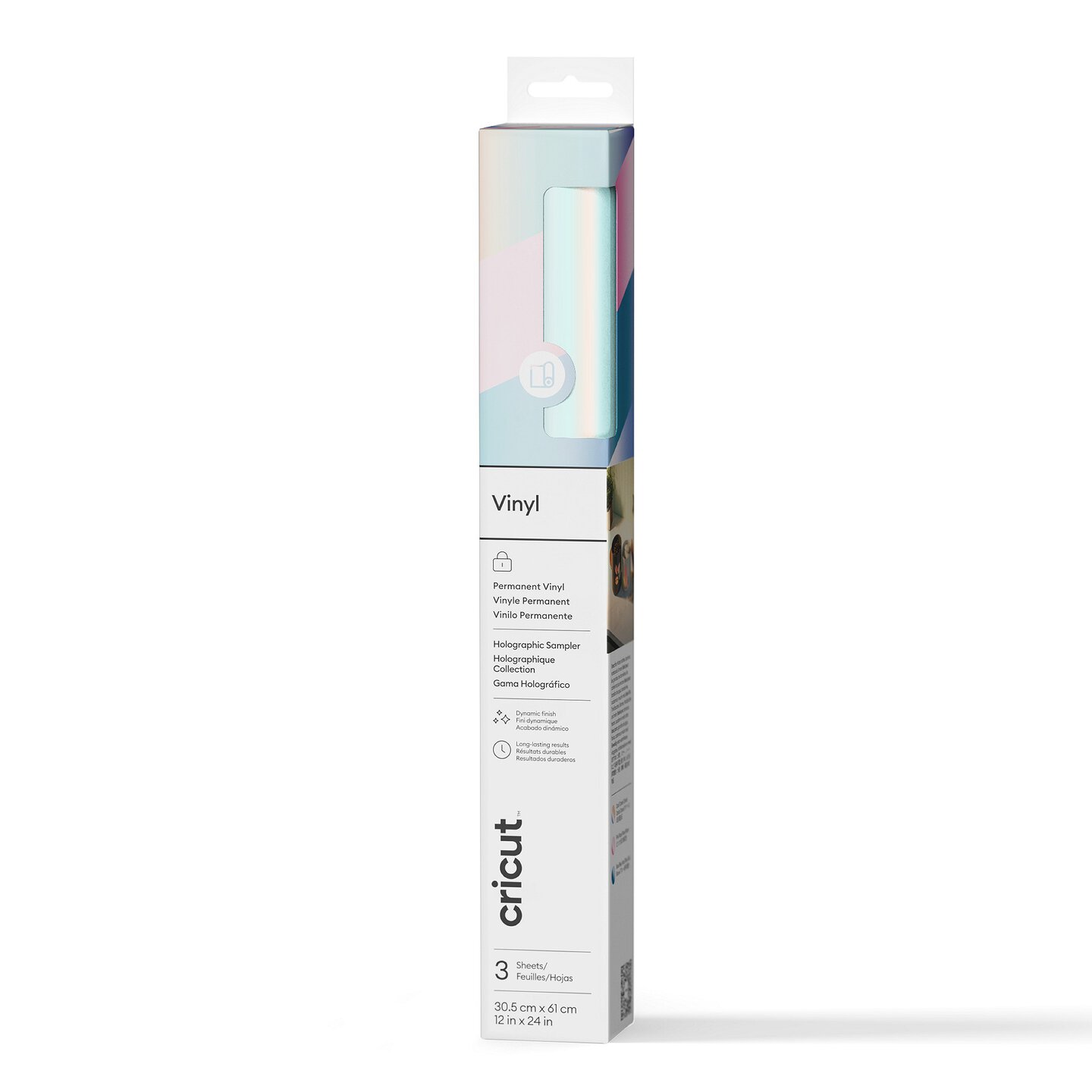 Cricut Holographic Vinyl 30x60cm 3-sheet Sampler (Opal, Pink, Blue)