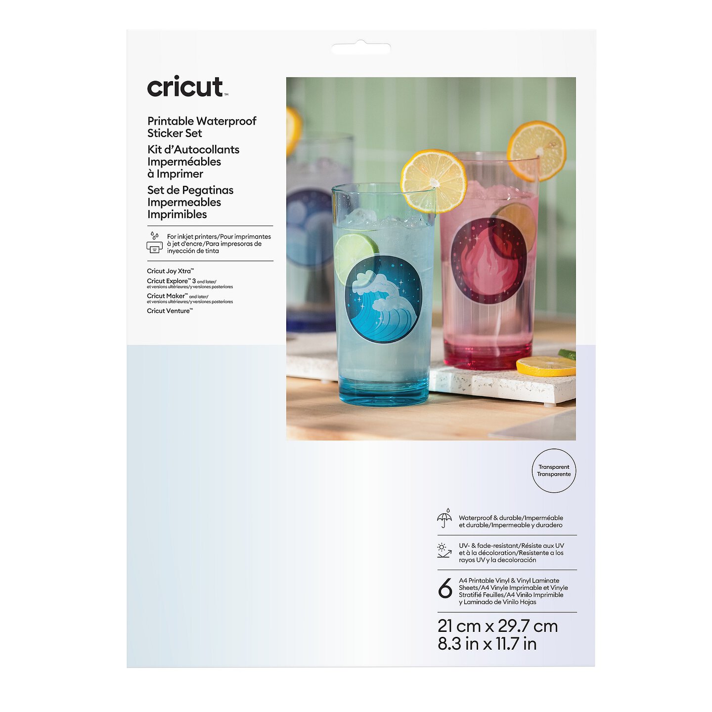 Cricut Sticker Set Waterproof A4 - 6 sheets (Transparent) Cricut Sticker Set Waterproof A4 - 6 sheets (Transparent)
