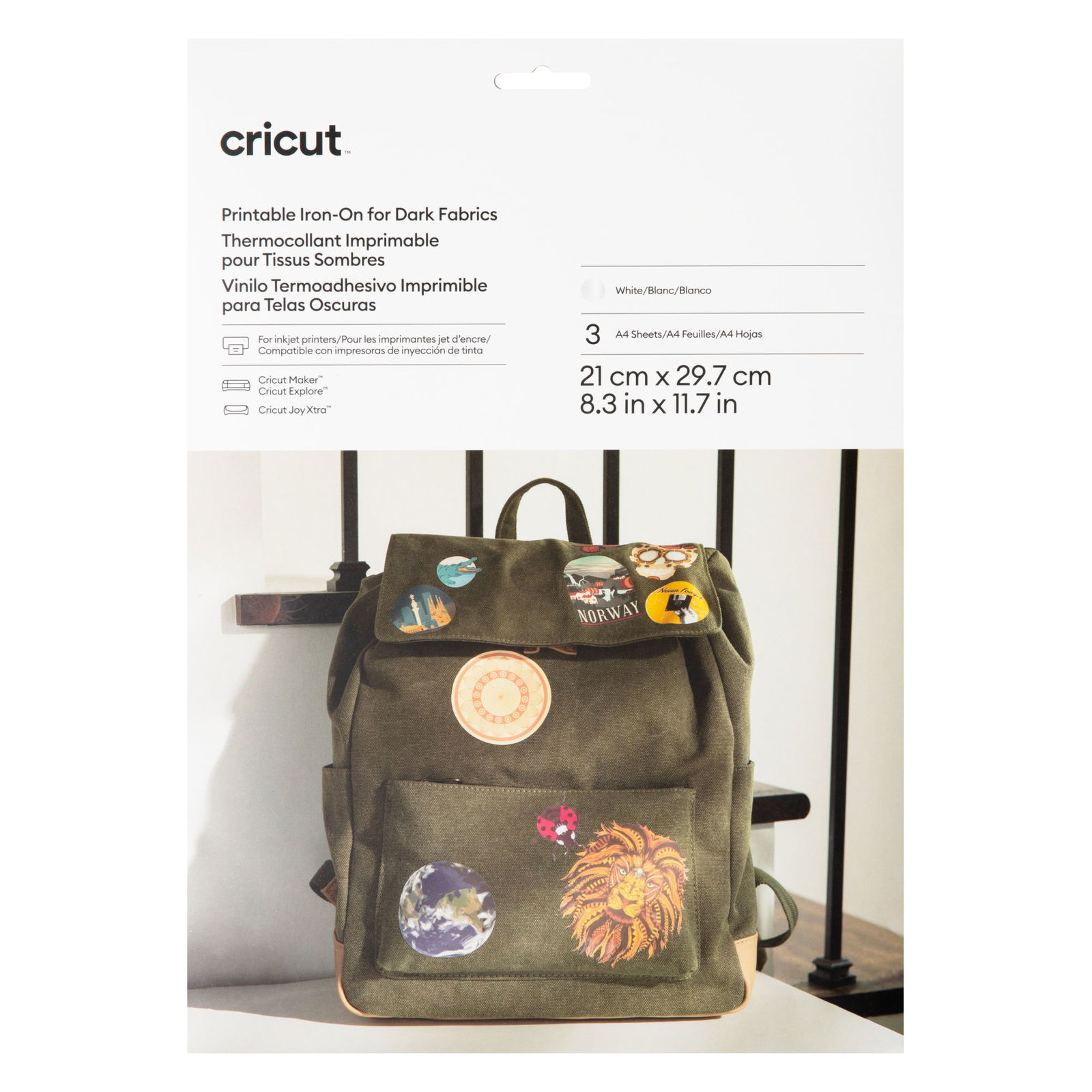 Cricut Printable Iron-On for Dark Fabric A4 - 3 sheets Cricut Printable Iron-On for Dark Fabric A4 - 3 sheets